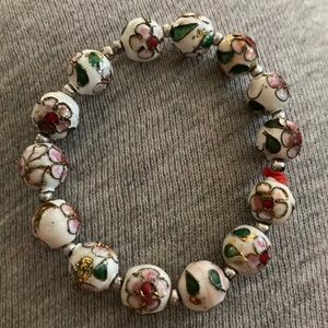 🎄Cloisonné Cast String Stretch Bracelet NIB!